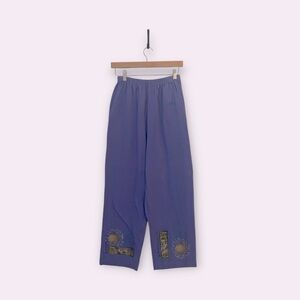 Blue Fish | Hand Painted Cotton Lounge Pants Purple Size 0/Medium Lagenlook